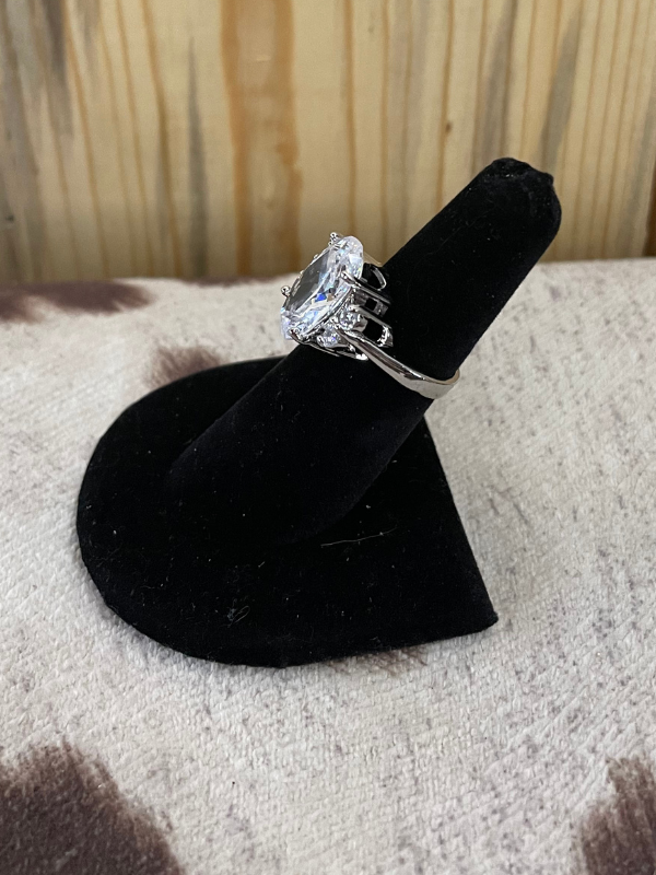 Extra Large Oval Crystal Ring