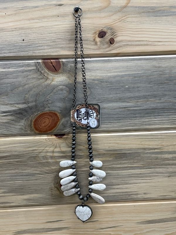 White Turquoise Necklace by Art By Amy