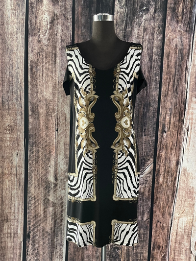 Eva Varro Cold Shoulder Zebra Dress